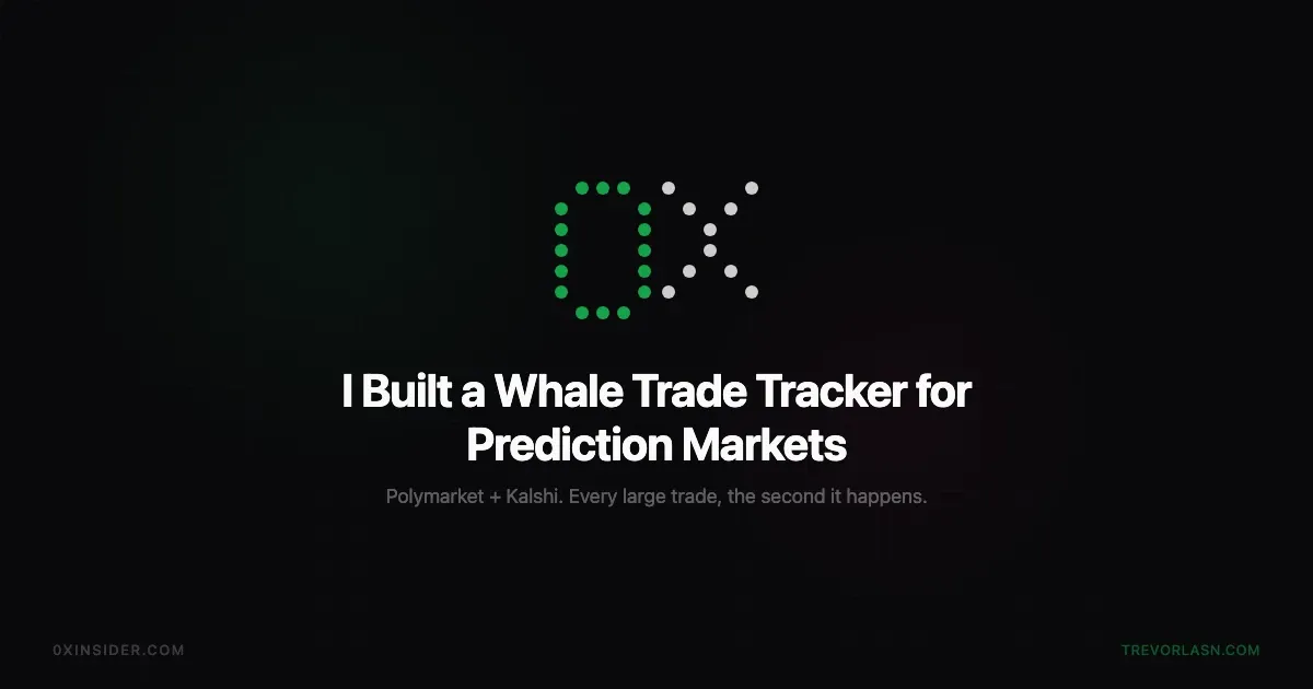 0xInsider — whale trade tracker for Polymarket and Kalshi
